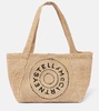 Logo raffia tote bag