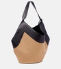 Lotus Medium canvas and leather tote bag