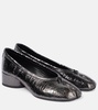 Tabi metallic leather pumps