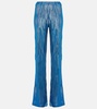 Jacquard high-rise wide-leg pants