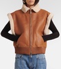 Edwina shearling-trimmed leather vest