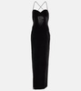 Cutout velvet gown