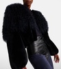 Cropped shearling blouson