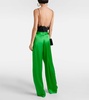 Pleated silk wide-leg pants