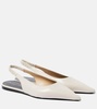 Spike leather slingback flats