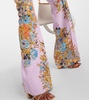 Floral high-rise silk wide-leg pants