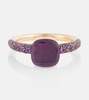 Nudo Petit 18kt rose and white gold ring with amethyst and jade