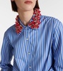 Embellished striped cotton poplin shirt