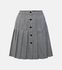 Houndstooth wool-blend miniskirt