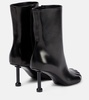 Fetish leather ankle boots