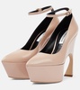 Platform leather pumps