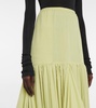 Olwen draped silk midi skirt