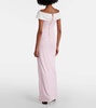 Draped off-shoulder jersey gown