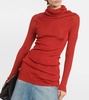 Ribbed-knit turtleneck top