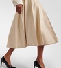 Fumiko wool, linen and silk midi skirt