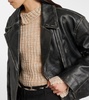 Leather biker jacket