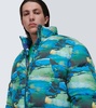 Quilted printed down jacket