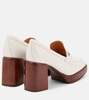 Double T loafer leather pumps