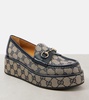 Horsebit GG Canvas wedge loafers