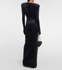 Diva gloves velvet maxi dress