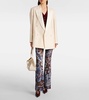 Floral velvet jacquard flared pants