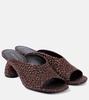 Jacquard canvas mules