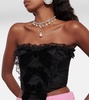 Bow-detail lace corset top