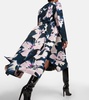 Floral printed trench coat