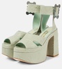 Olde London croc-effect leather platform sandals