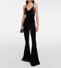 Velvet flared jumpsuit