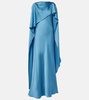 Izel caped satin gown