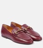 T Ring leather loafers