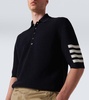 4-Bar linen and cotton polo shirt