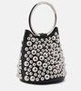 Ring Mini embellished leather bucket bag