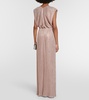 Metallic pleated gown