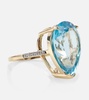 14kt gold ring with topaz and diamonds 