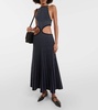 Tam striped cutout wool and silk maxi dress