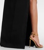 Buckle-detail strapless sablé gown