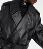 Cocoon leather trench coat