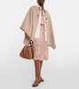 Kirna leather-trimmed cashmere cape