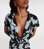 Printed crêpe midi dress