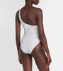 Zig-zag one-shoulder swimsuit