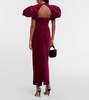 Cutout velvet midi dress