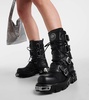 x New Rock embellished leather biker boots