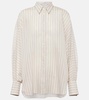 Cotton-blend lamé shirt