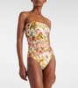 Golden belted floral swimsuit