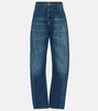 Mid-rise barrel-leg jeans