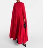 Caped pleated gown