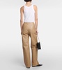 High-rise leather straight pants