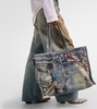 Trompe l'oeil denim tote bag